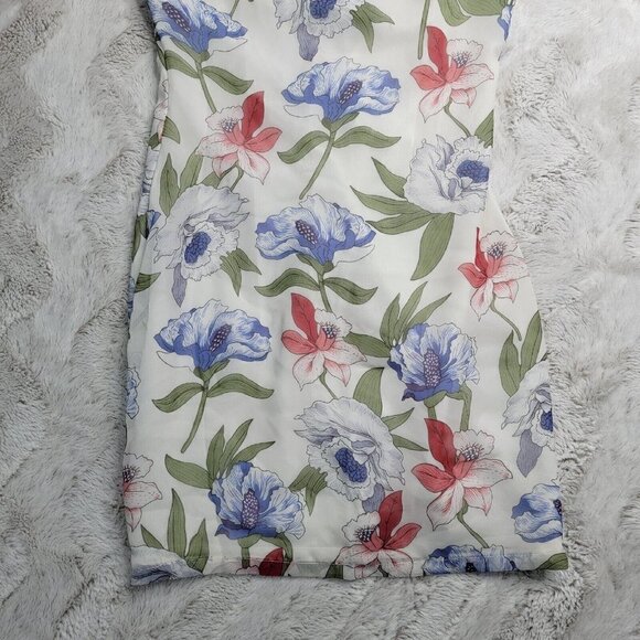 By The Way Large Floral Print White Sleeveless High Neck Mini Dress Size XS - Picture 3 of 13